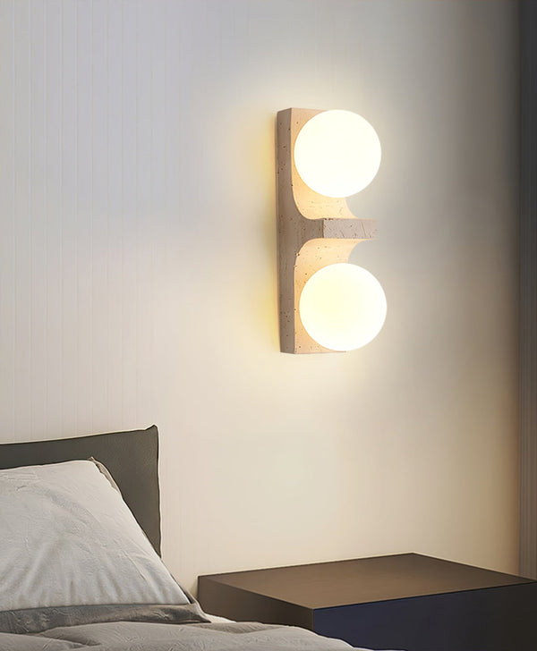 yellow travertine disc wall sconce 2