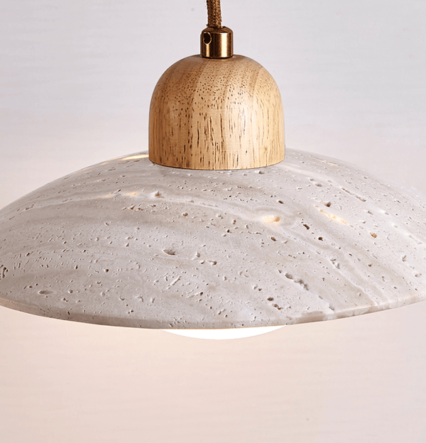 yellow travertine dome pendant light 2