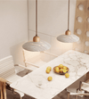yellow travertine dome pendant light 2