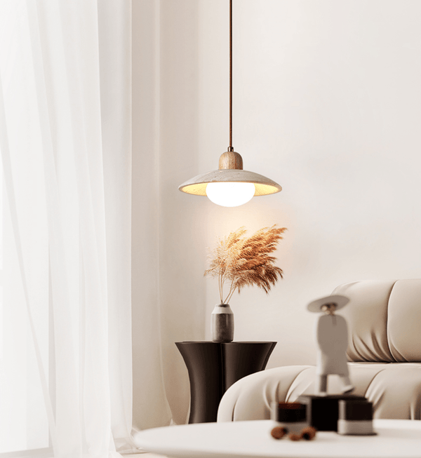 yellow travertine dome pendant light 2