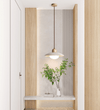 yellow travertine dome pendant light 2