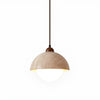 yellow travertine dome pendant light