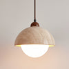 yellow travertine dome pendant light