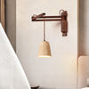 yellow travertine dome wall sconce walnut arm