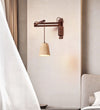 yellow travertine dome wall sconce walnut arm