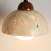 yellow travertine dome wall sconce walnut arm