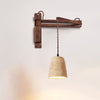 yellow travertine dome wall sconce walnut arm