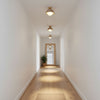 yellow travertine dome wood accent ceiling light