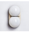 yellow travertine double globe wall sconce