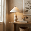 yellow travertine double gourd table lamp
