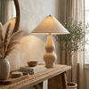 yellow travertine double gourd table lamp