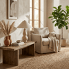 yellow travertine double gourd table lamp
