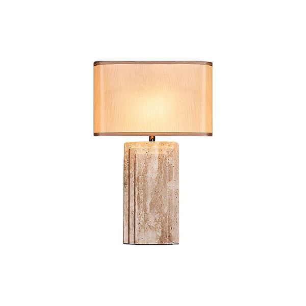 yellow travertine fabric table lamp