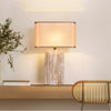 yellow travertine fabric table lamp