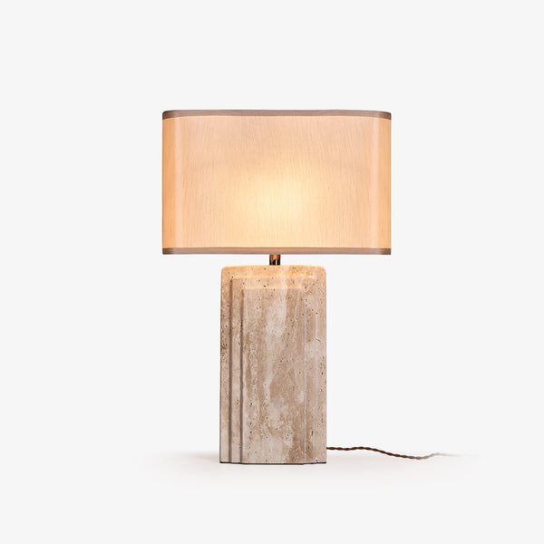 yellow travertine fabric table lamp