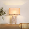 yellow travertine fabric table lamp
