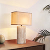 yellow travertine fabric table lamp