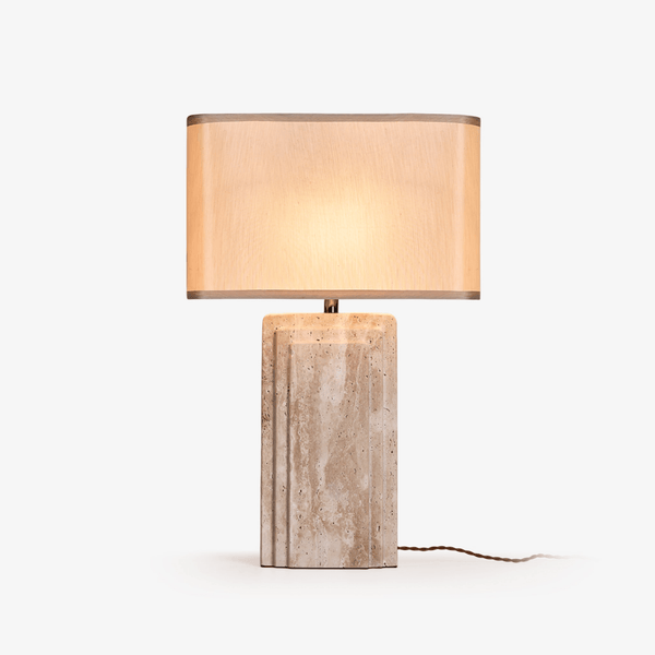 yellow travertine fabric table lamp