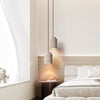 yellow travertine fluted stone pendant light