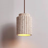 yellow travertine fluted stone pendant light