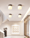 yellow travertine frosted glass flush mount ceiling light 2