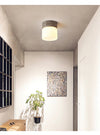 yellow travertine frosted glass flush mount ceiling light 2