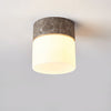 yellow travertine frosted glass flush mount ceiling light 2