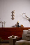 yellow travertine glass globe plug in wall sconce
