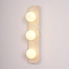 yellow travertine glass globe plug in wall sconce