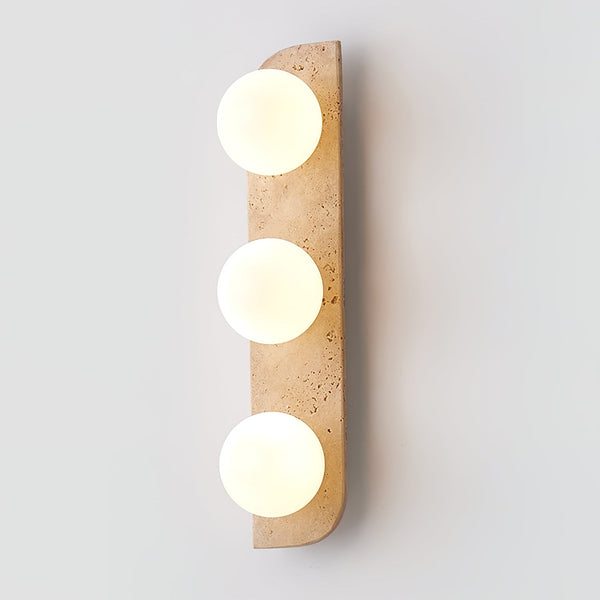 yellow travertine glass globe plug in wall sconce