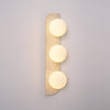 yellow travertine glass globe plug in wall sconce