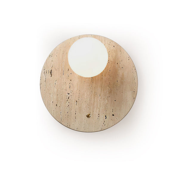 yellow travertine glass globe wall sconce