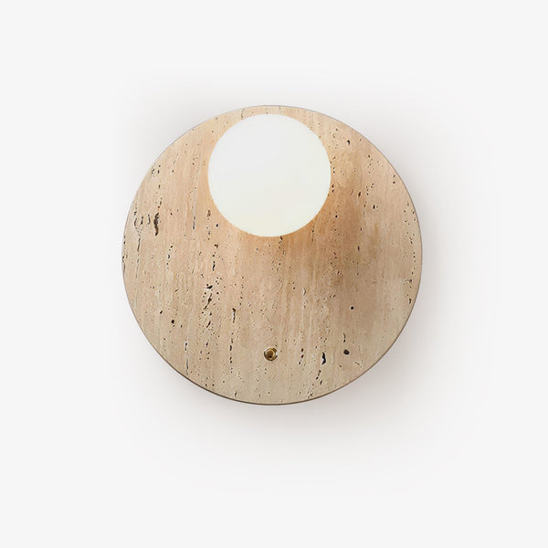 yellow travertine glass globe wall sconce