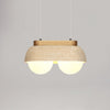 yellow travertine glass orb pendant light