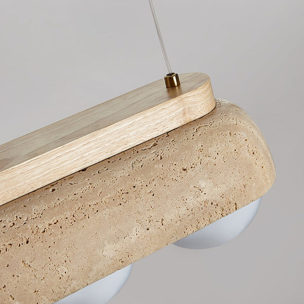 yellow travertine glass orb pendant light