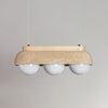 yellow travertine glass orb pendant light