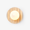 yellow travertine glass sphere wall sconce