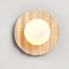 yellow travertine glass sphere wall sconce