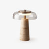 yellow travertine glass table lamp