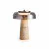 yellow travertine glass table lamp