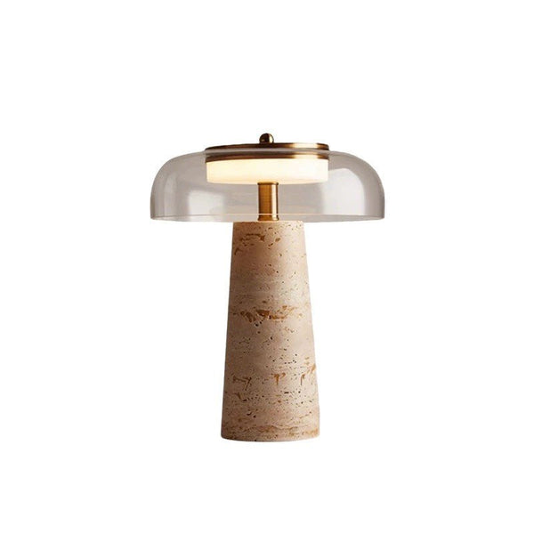 yellow travertine glass table lamp