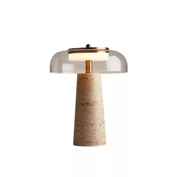 yellow travertine glass table lamp