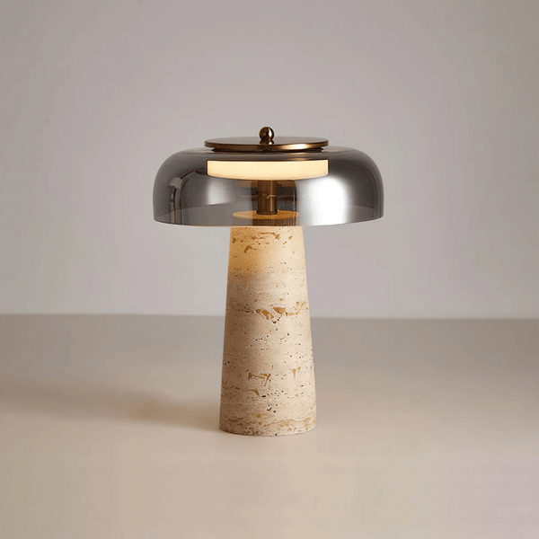 yellow travertine glass table lamp