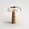 yellow travertine glass table lamp