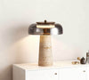yellow travertine glass table lamp