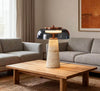 yellow travertine glass table lamp