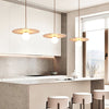 yellow travertine gold pendant light