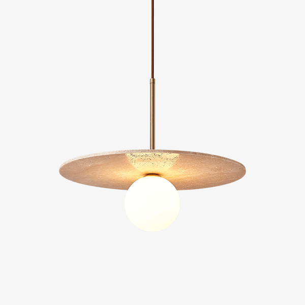 yellow travertine gold pendant light