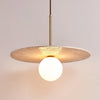 yellow travertine gold pendant light