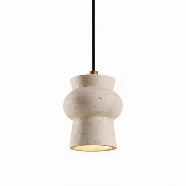 yellow travertine hourglass pendant light